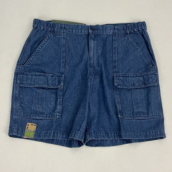 Savane Outdoor Khakis Hiking Short Men's 40 Light Wash Denim Cargo NWT - Picture 3 of 6